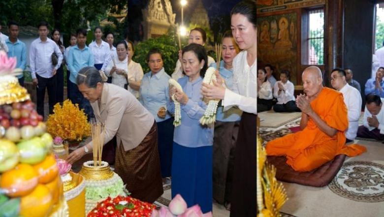 សម្ដេចព្រះពោធិវ័ង្ស ណយ ច្រឹក និងសម្ដេចកិត្ដិសង្គហបណ្ឌិត ម៉ែន សំអន អញ្ជើញជាអធិបតីក្នុងពិធីបួងសួងសុំសេចក្ដីសុខជូនជាតិមាតុភូមិ
