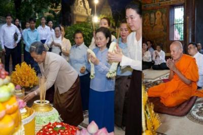 សម្ដេចព្រះពោធិវ័ង្ស ណយ ច្រឹក និងសម្ដេចកិត្ដិសង្គហបណ្ឌិត ម៉ែន សំអន អញ្ជើញជាអធិបតីក្នុងពិធីបួងសួងសុំសេចក្ដីសុខជូនជាតិមាតុភូមិ